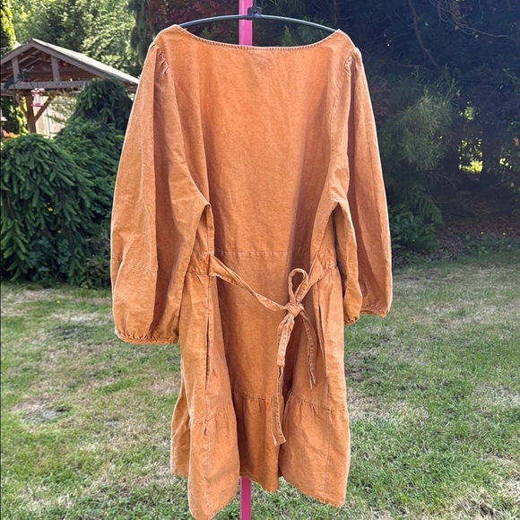 Ava & Viv Orange Tiered Ruffled Sundress with Bishop Sleeves 1X - Picture 5 of 6